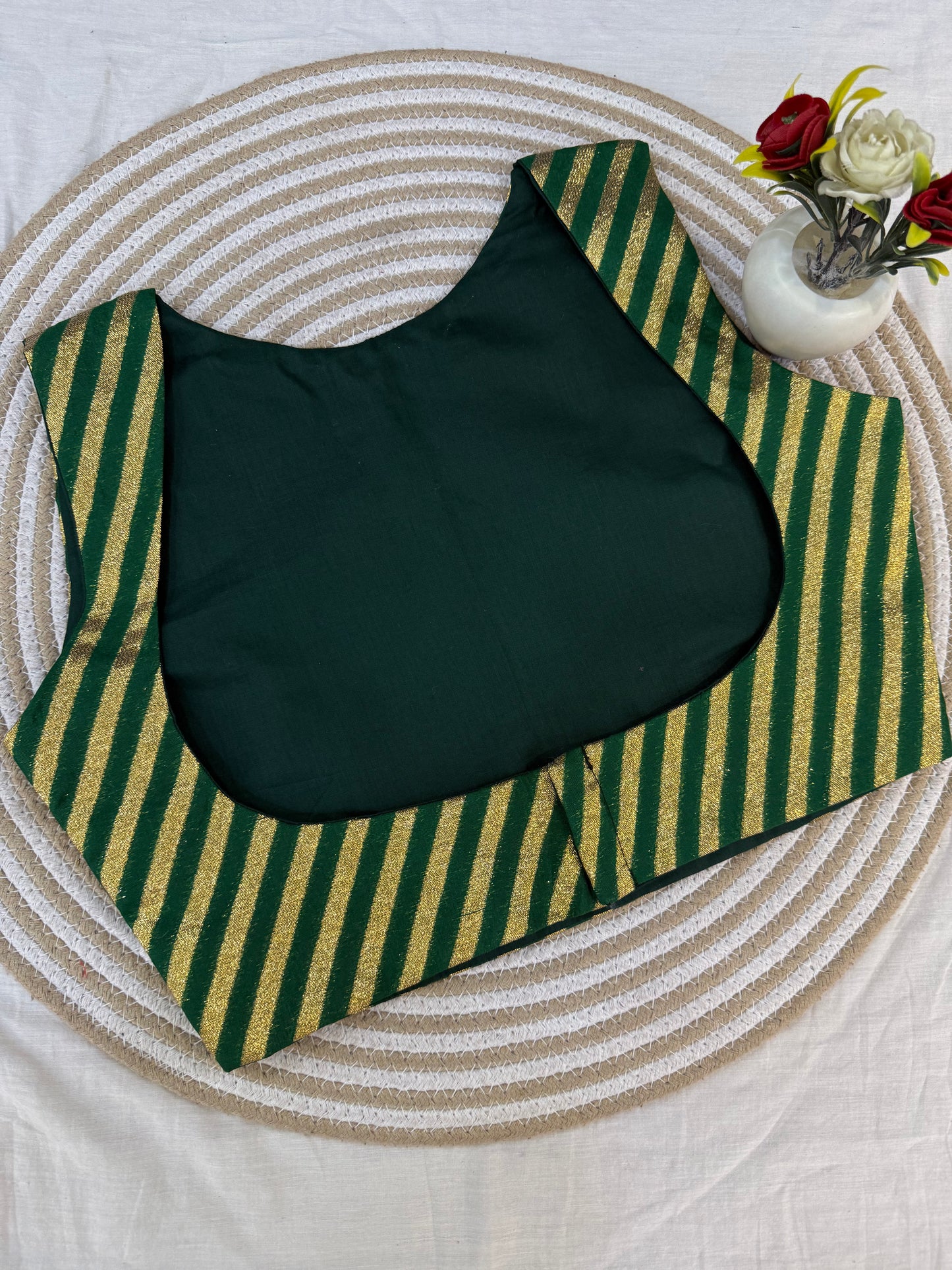 Green Banarasi Stripe Koti