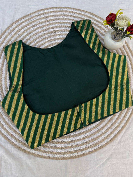 Green Banarasi Stripe Koti (Dispatch Start 13th October)