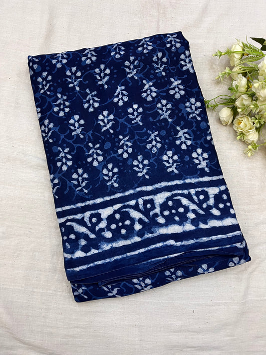 Indigo Modal Silk Saree 9