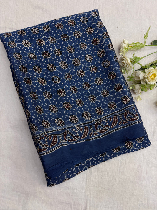 Neel Chakra Ajrakh Print Modal Silk Saree
