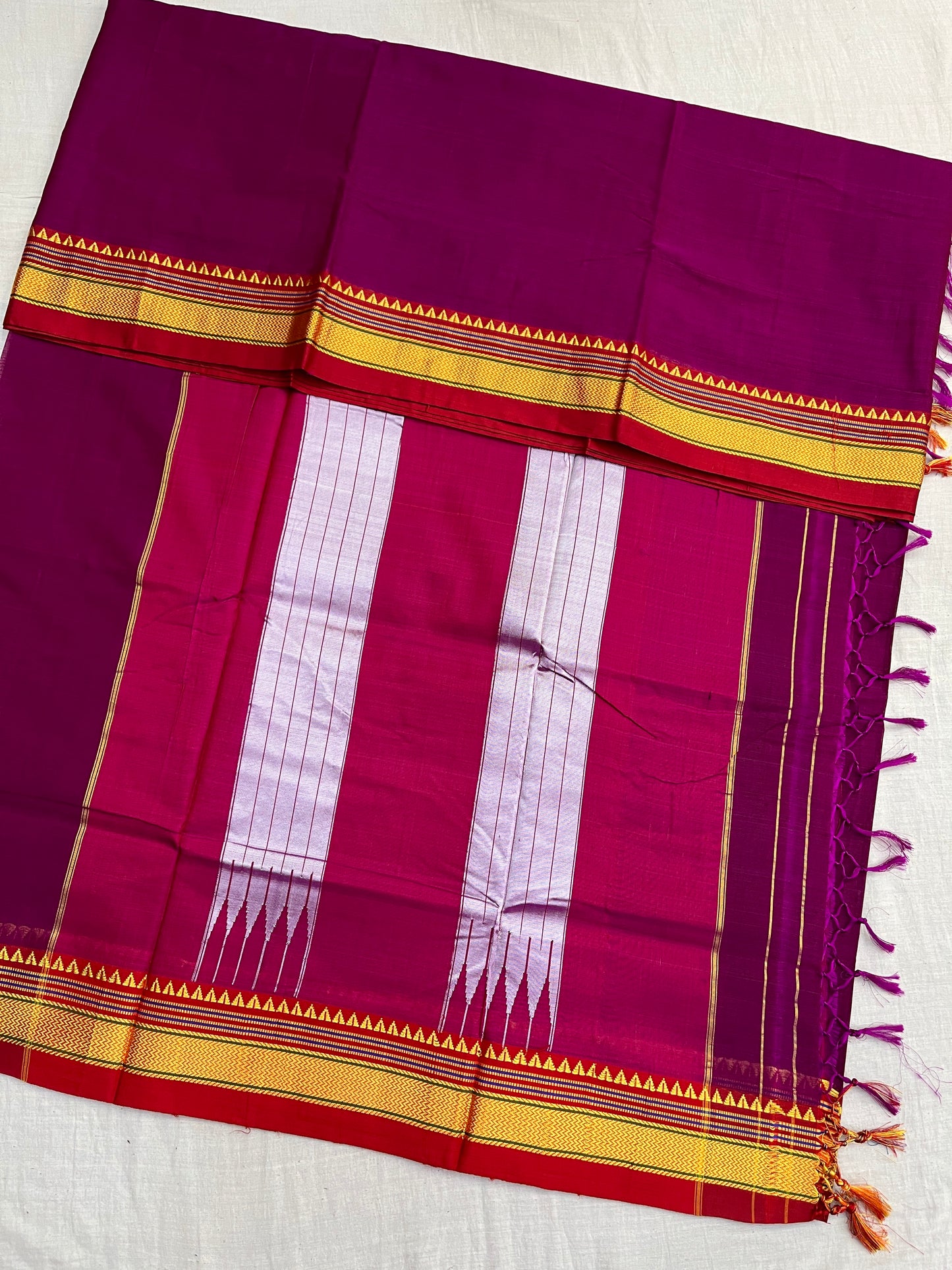 Magenta Red Rayon Cotton Ilkal Saree