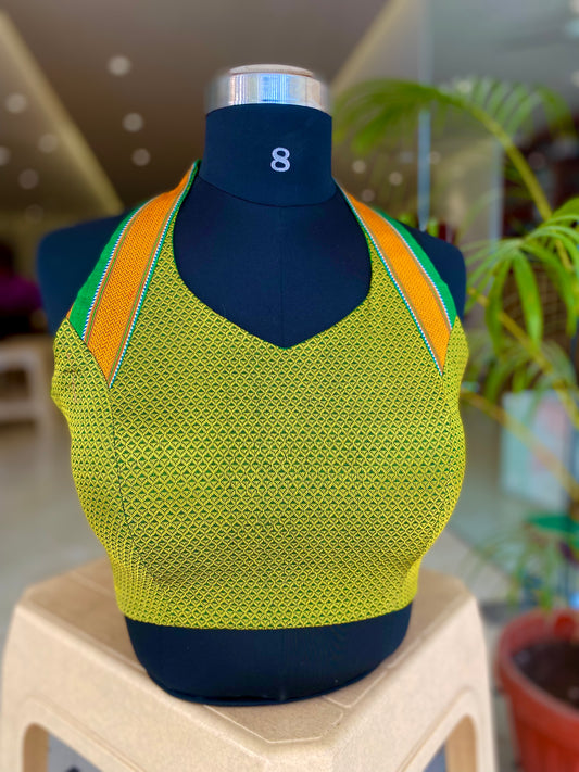 Khun Halter Neck Green Blouse