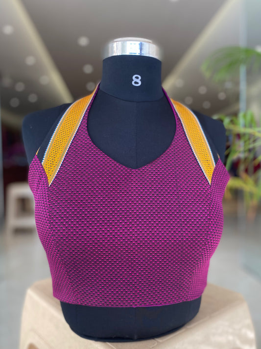 Khun Halter Neck Purple Blouse