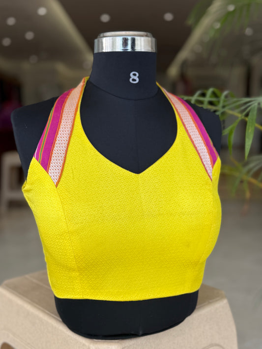 Khun Halter Neck Yellow Blouse