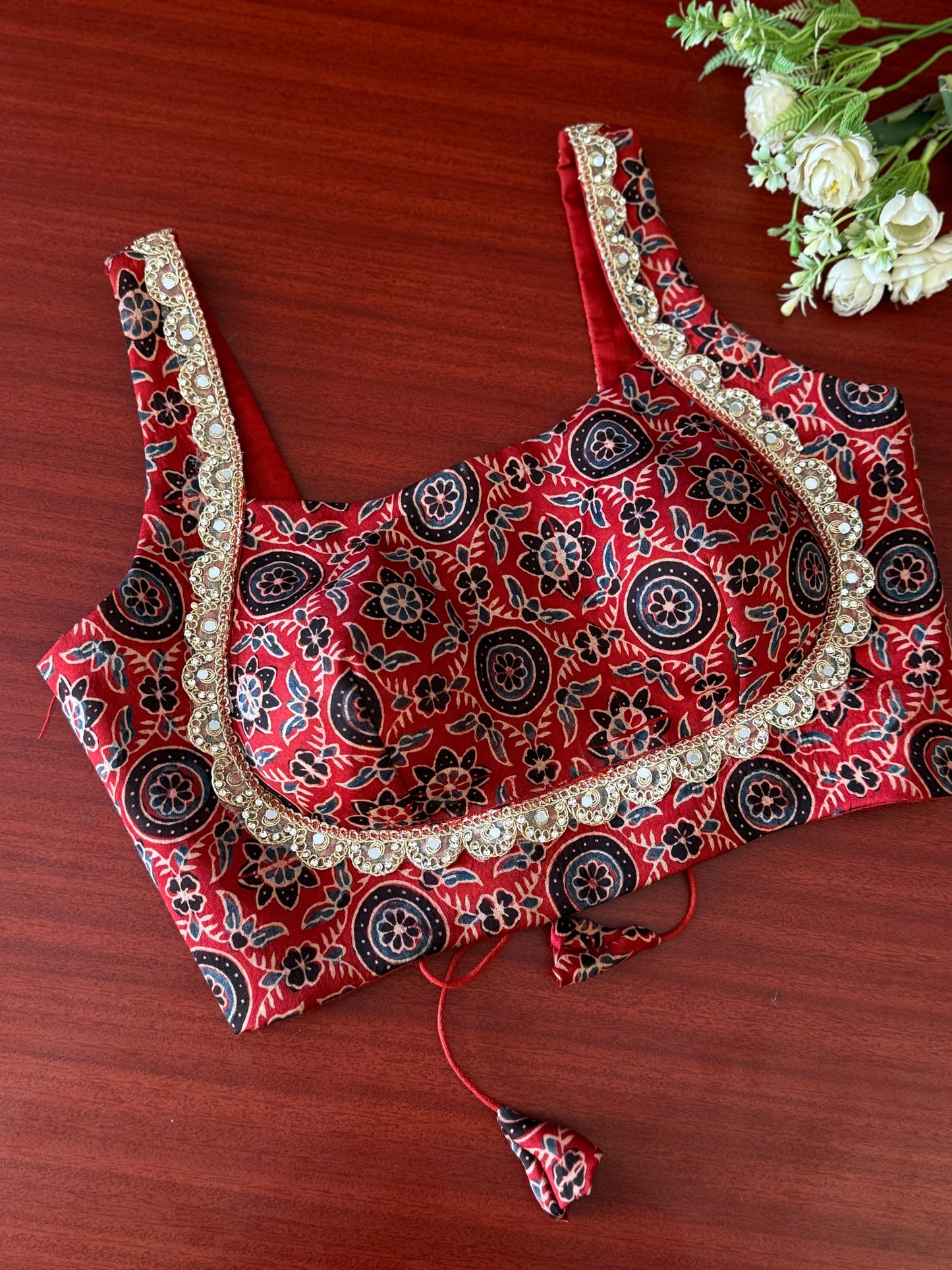 Madder Zankar Ajrakh Blouse