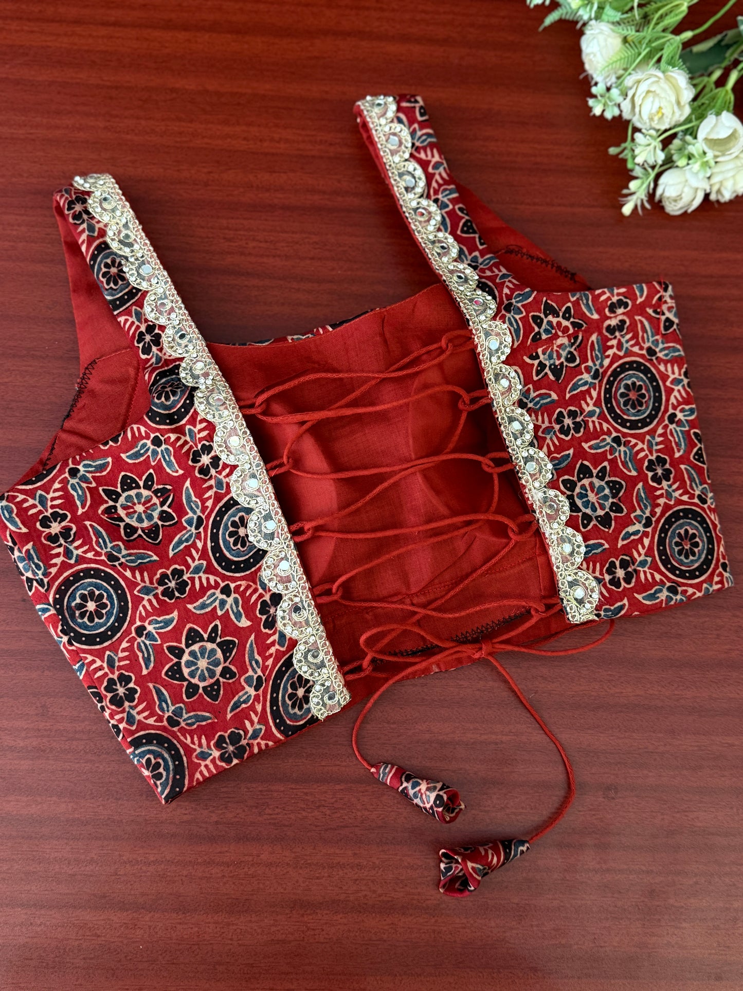 Madder Zankar Ajrakh Blouse
