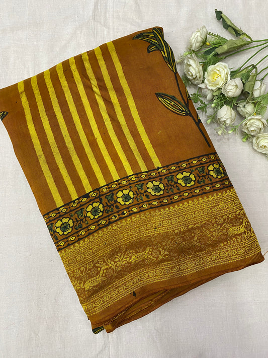 Ajrakh Dola Silk Saree 03