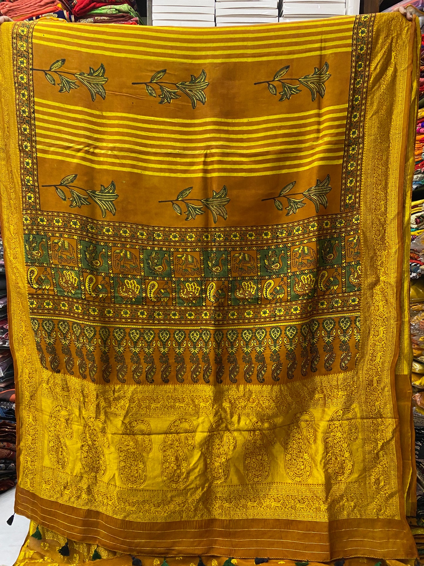 Ajrakh Dola Silk Saree 03