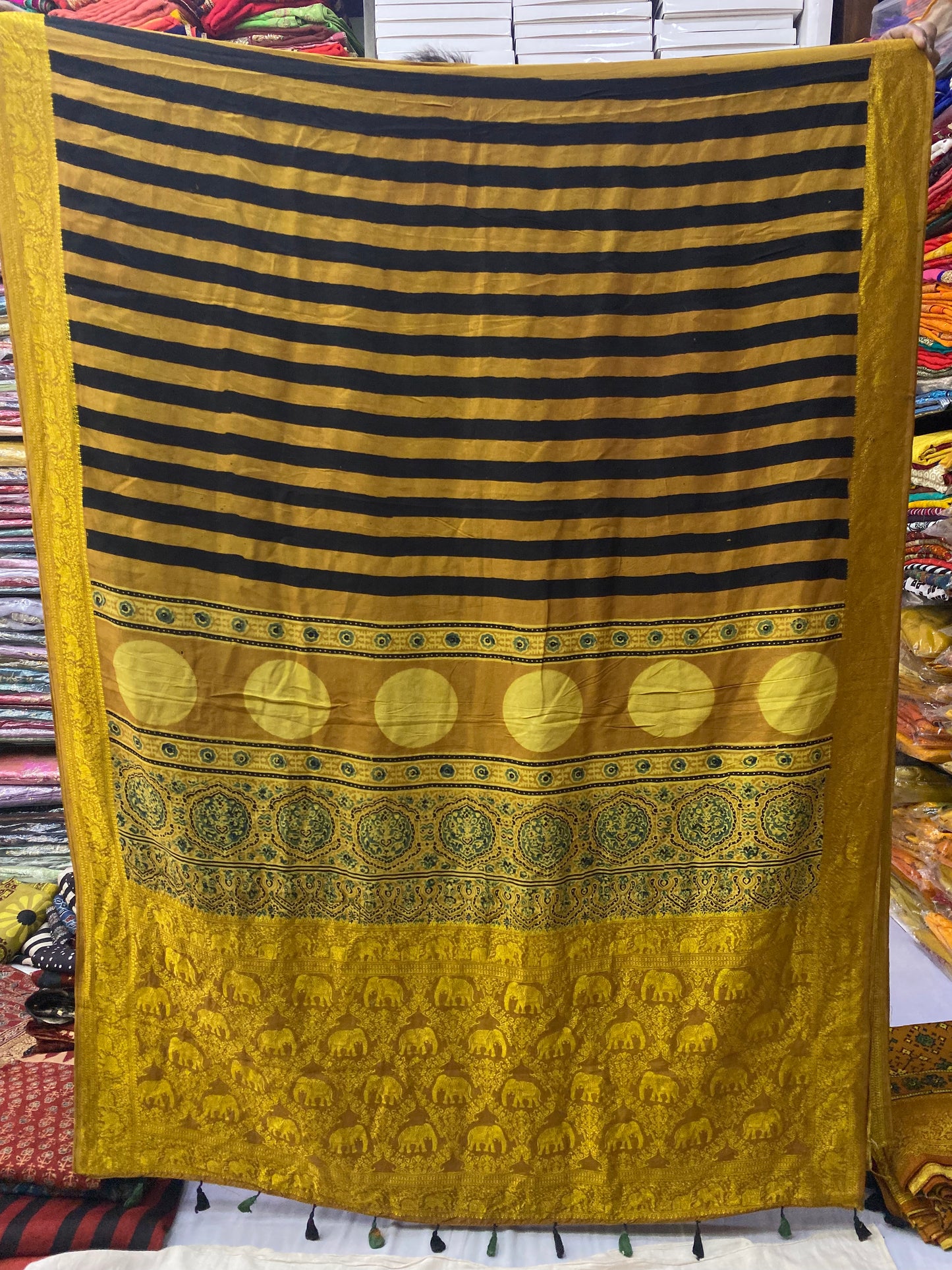 Ajrakh Dola Silk Saree 20