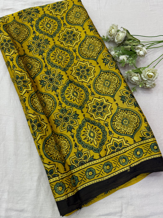 Ajrakh Lagdi Zari Pallu Saree 07