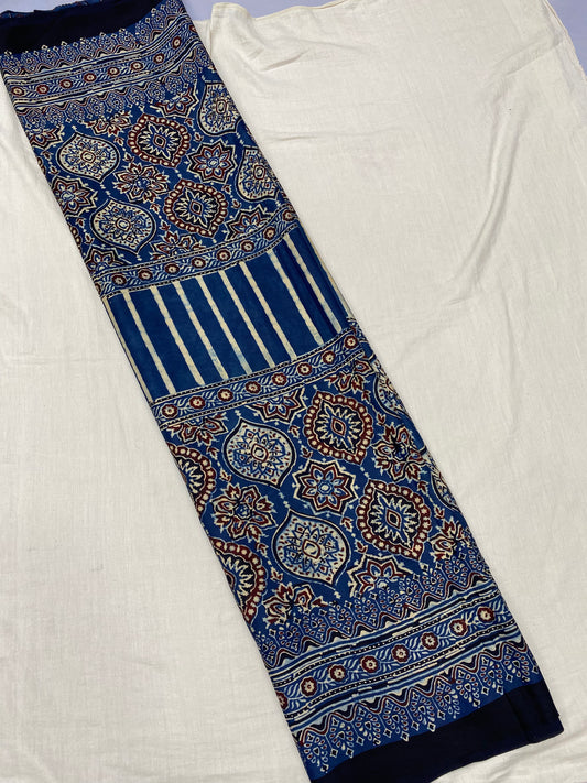 Chakra-Raag Ajrakh Print Modal Silk Saree