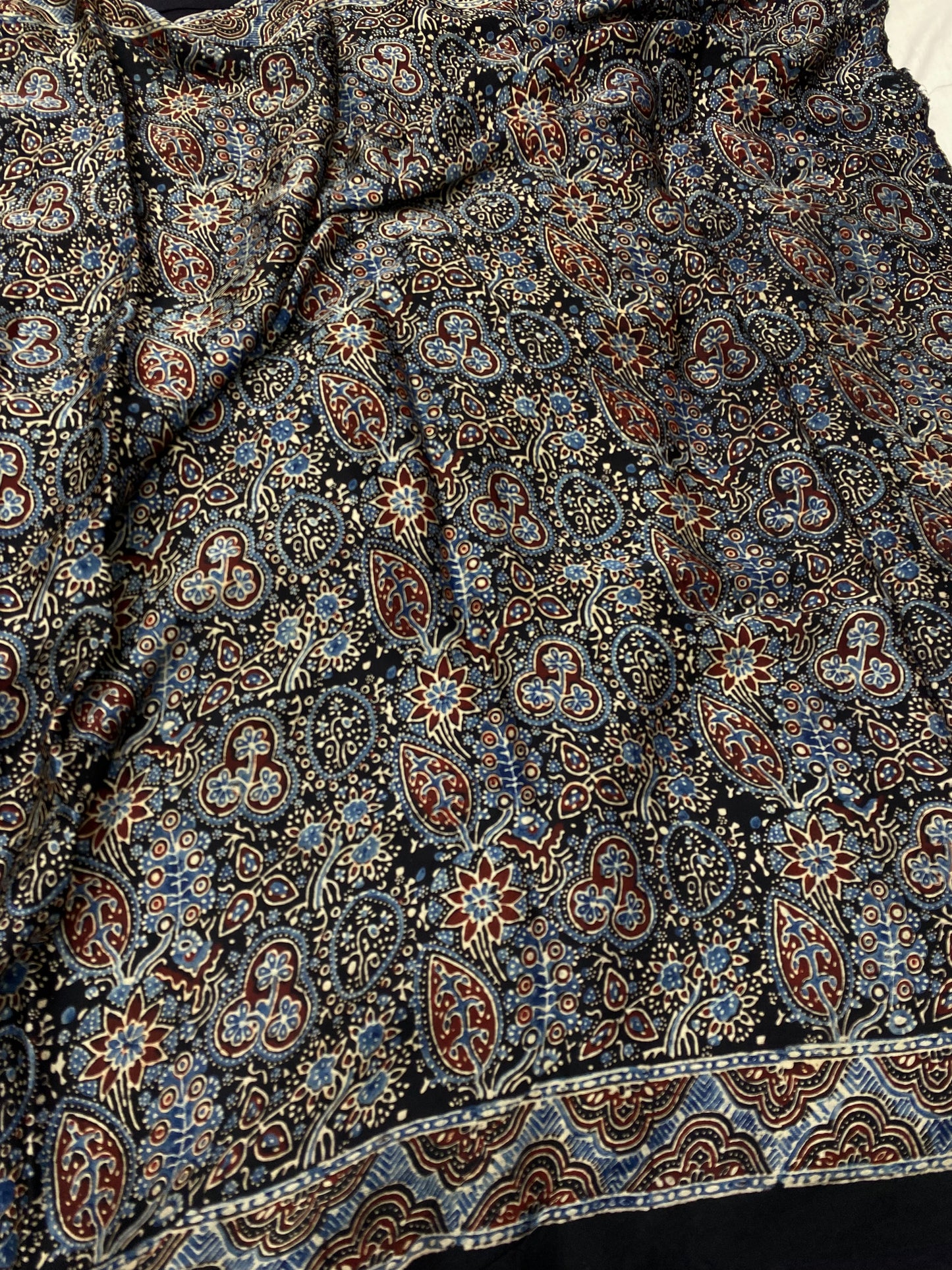 Rang Baag Ajrakh Print Modal Silk Saree