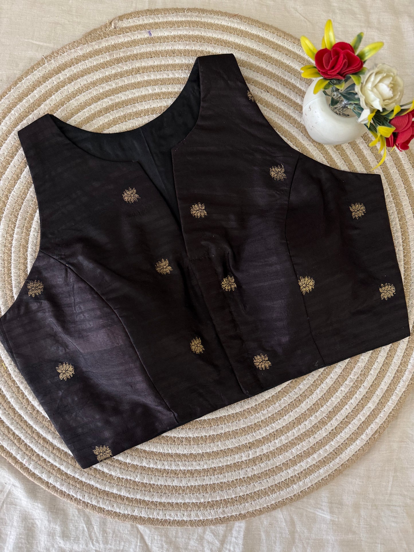 Avantika Mid Black Racer Back Blouse (Dispatch Starts 5th Nov 2026)