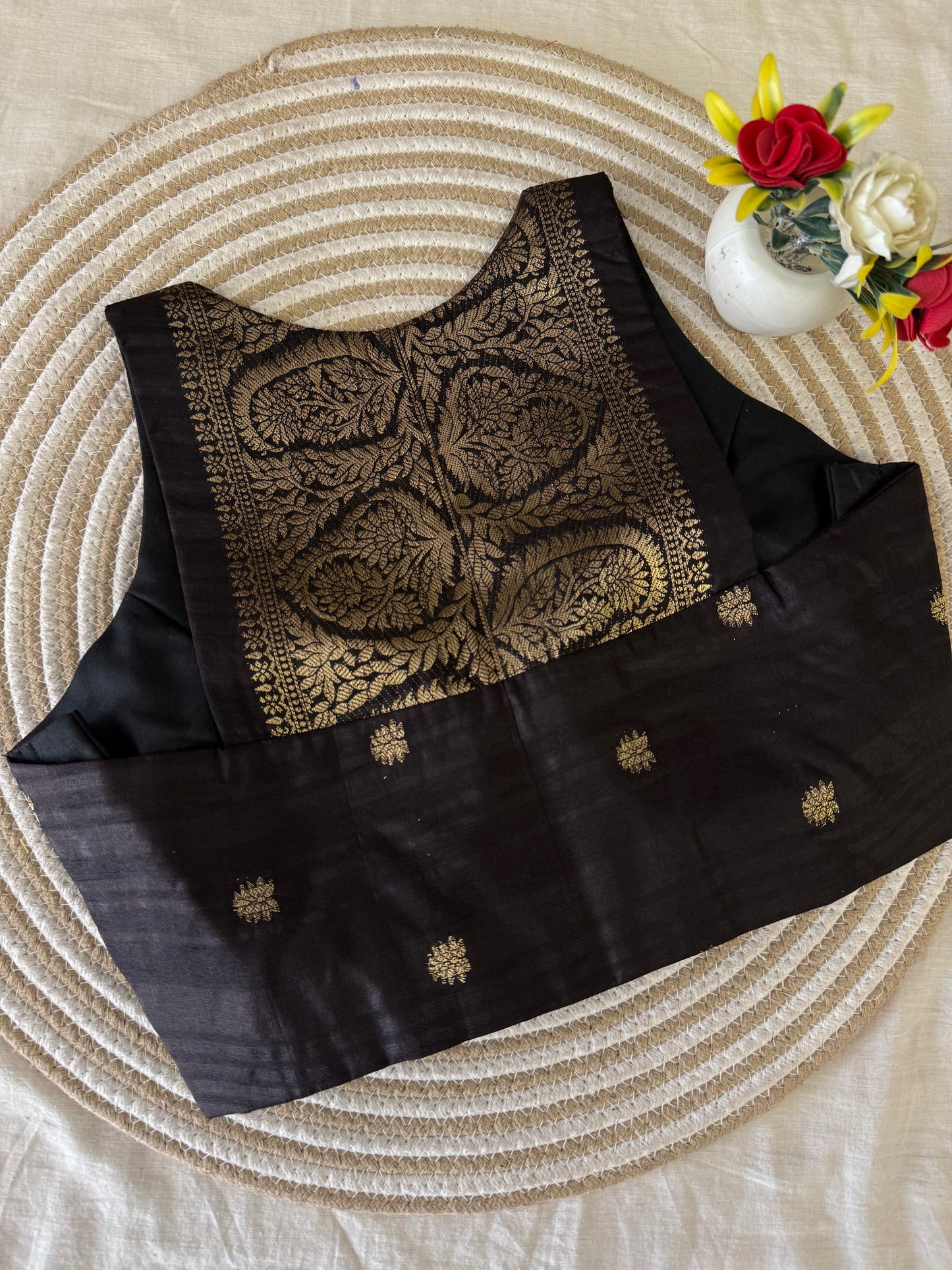 Avantika Mid Black Racer Back Blouse (Dispatch Starts 5th Nov 2026)