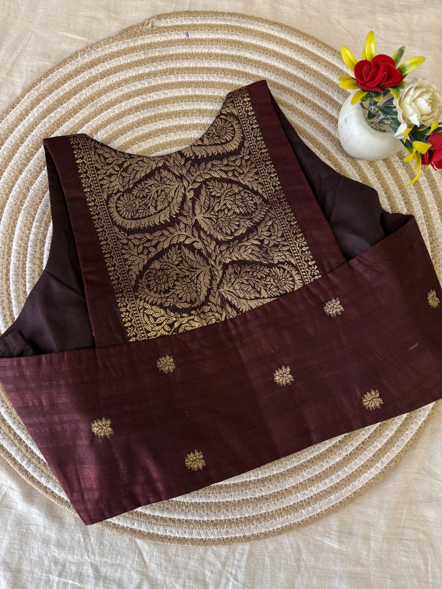 Avantika Coffee Racer Back Blouse (Dispatch Starts 5th Nov 2026)