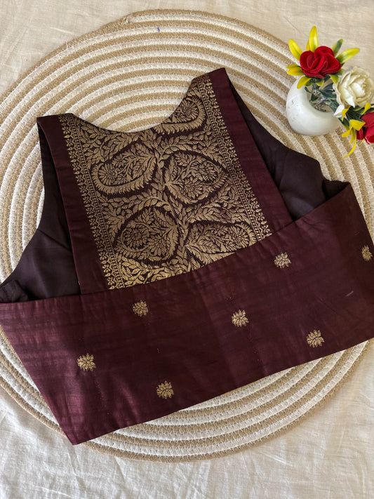 Avantika Coffee Racer Back Blouse (Dispatch Starts 5th Nov 2026)