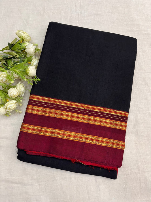 Black Maroon Viscose Ilkal Saree