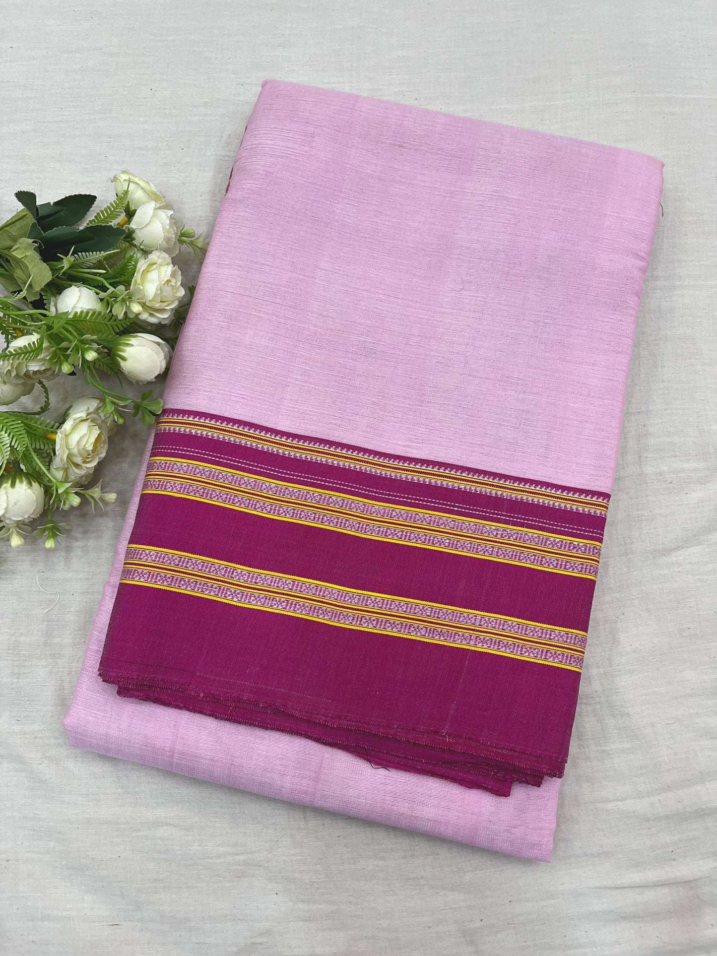 Baby Hot Pink Viscose Ilkal Saree