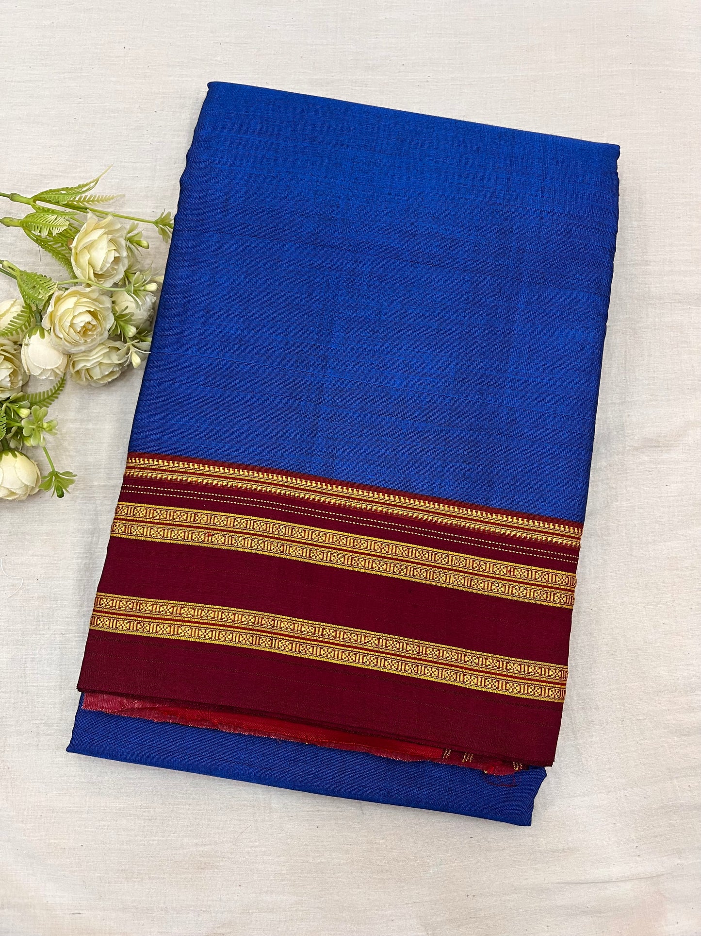 Blue Maroon Viscose Ilkal Saree