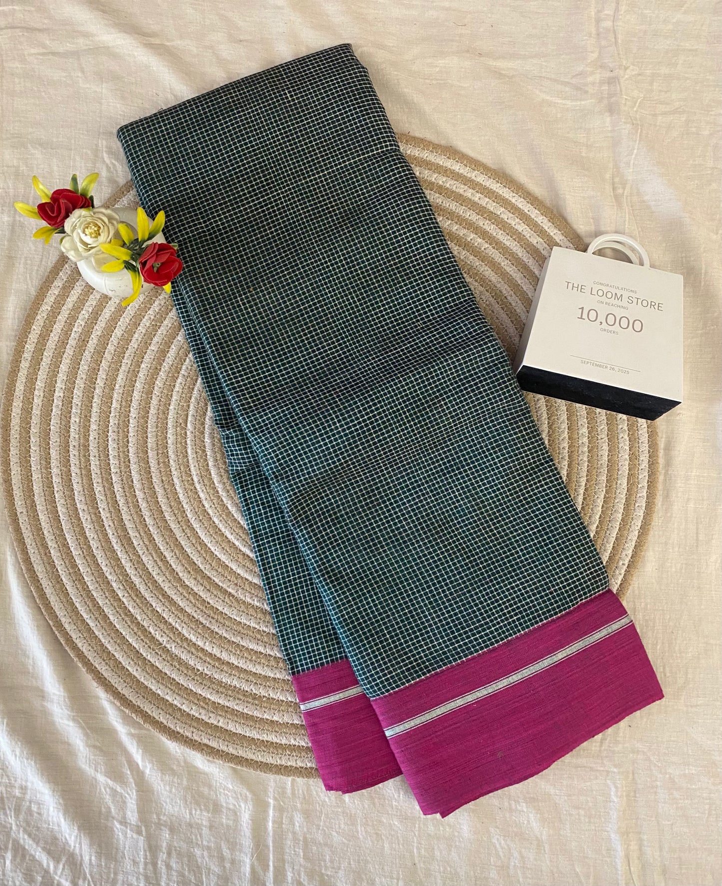 Forest Green Patteda Anchu Saree