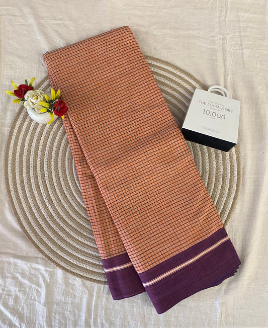 Peach Patteda Anchu Saree