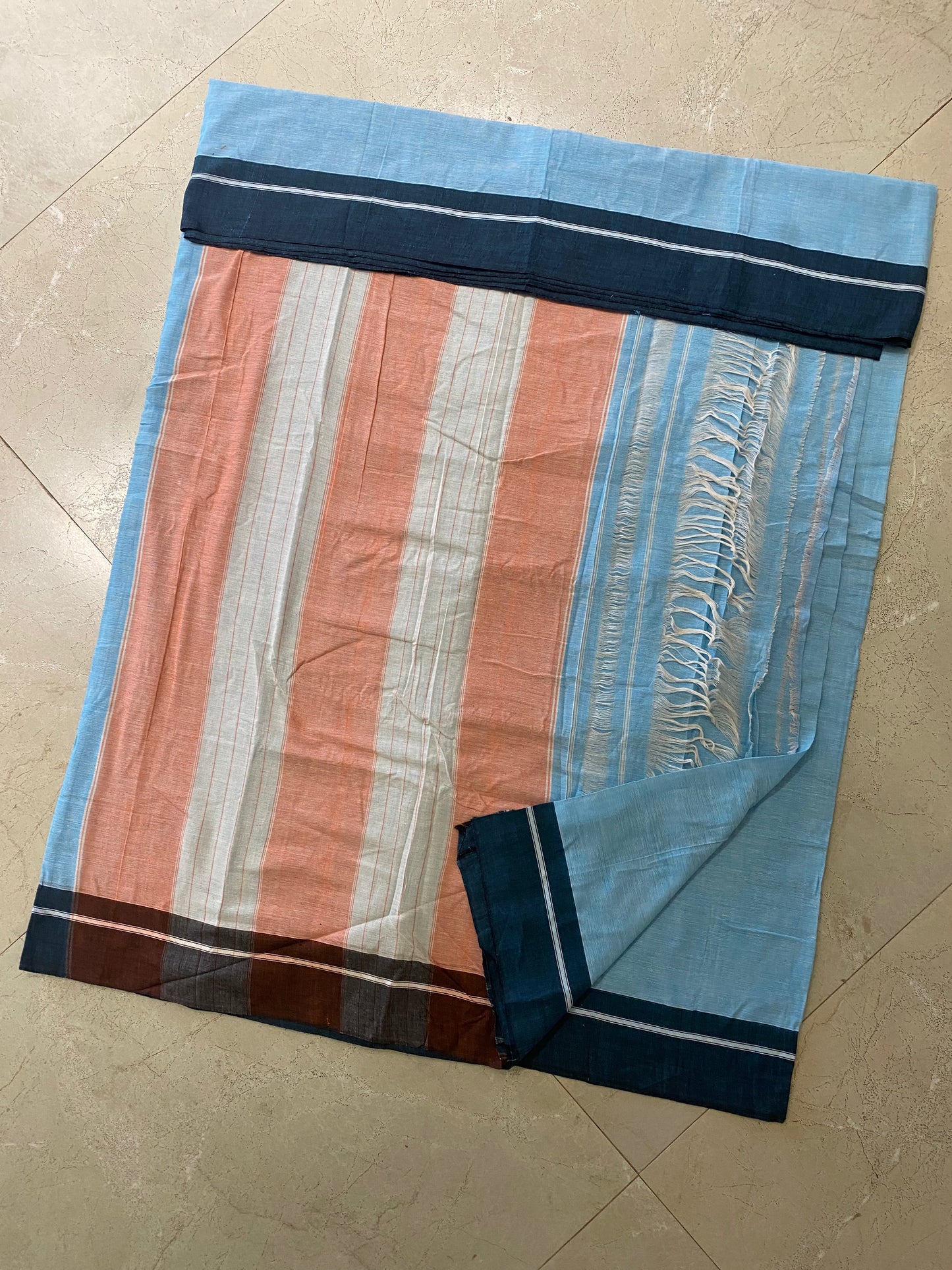 Sky Blue Patteda Anchu Saree