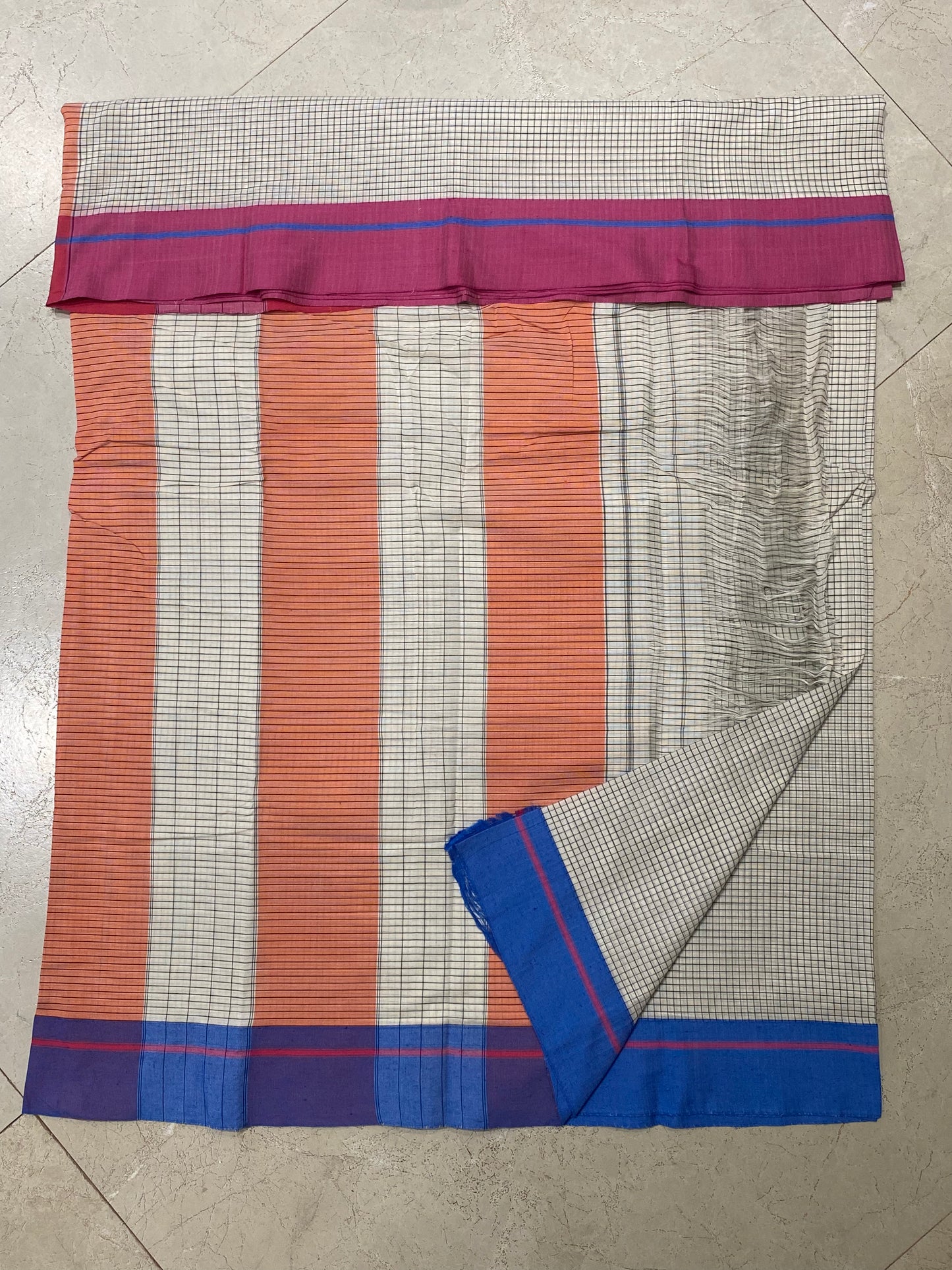 Pink-Magenta Grey Patteda Anchu Saree