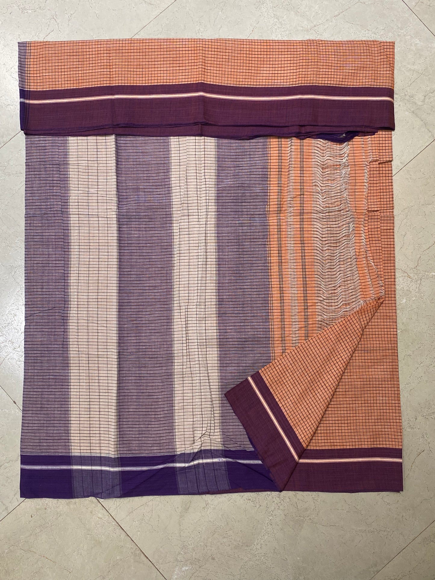 Peach Patteda Anchu Saree