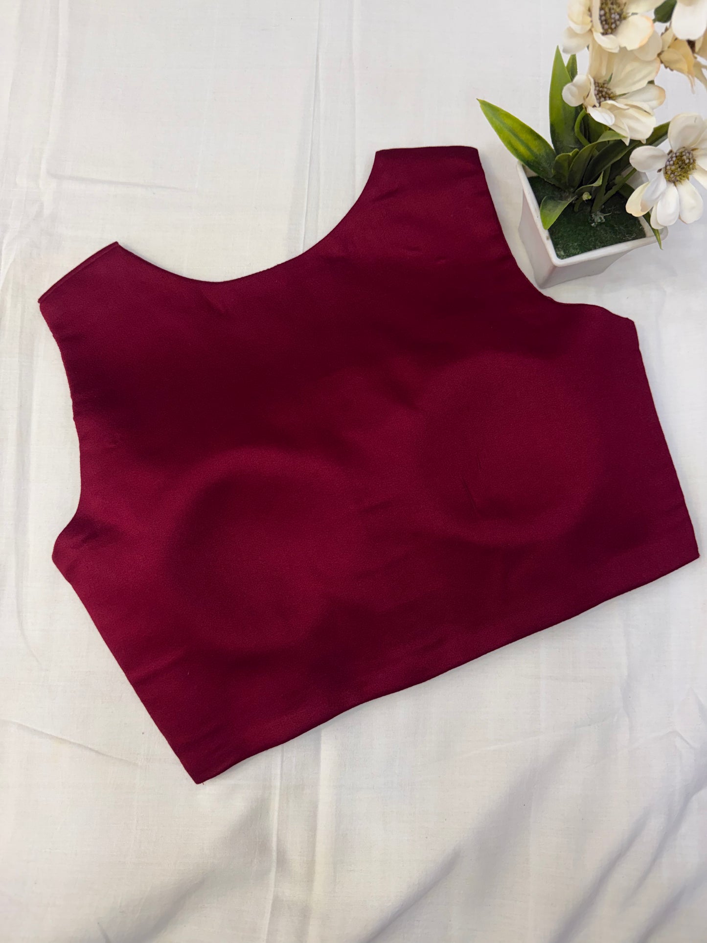 Maroon Formal Sleeveless Blouse