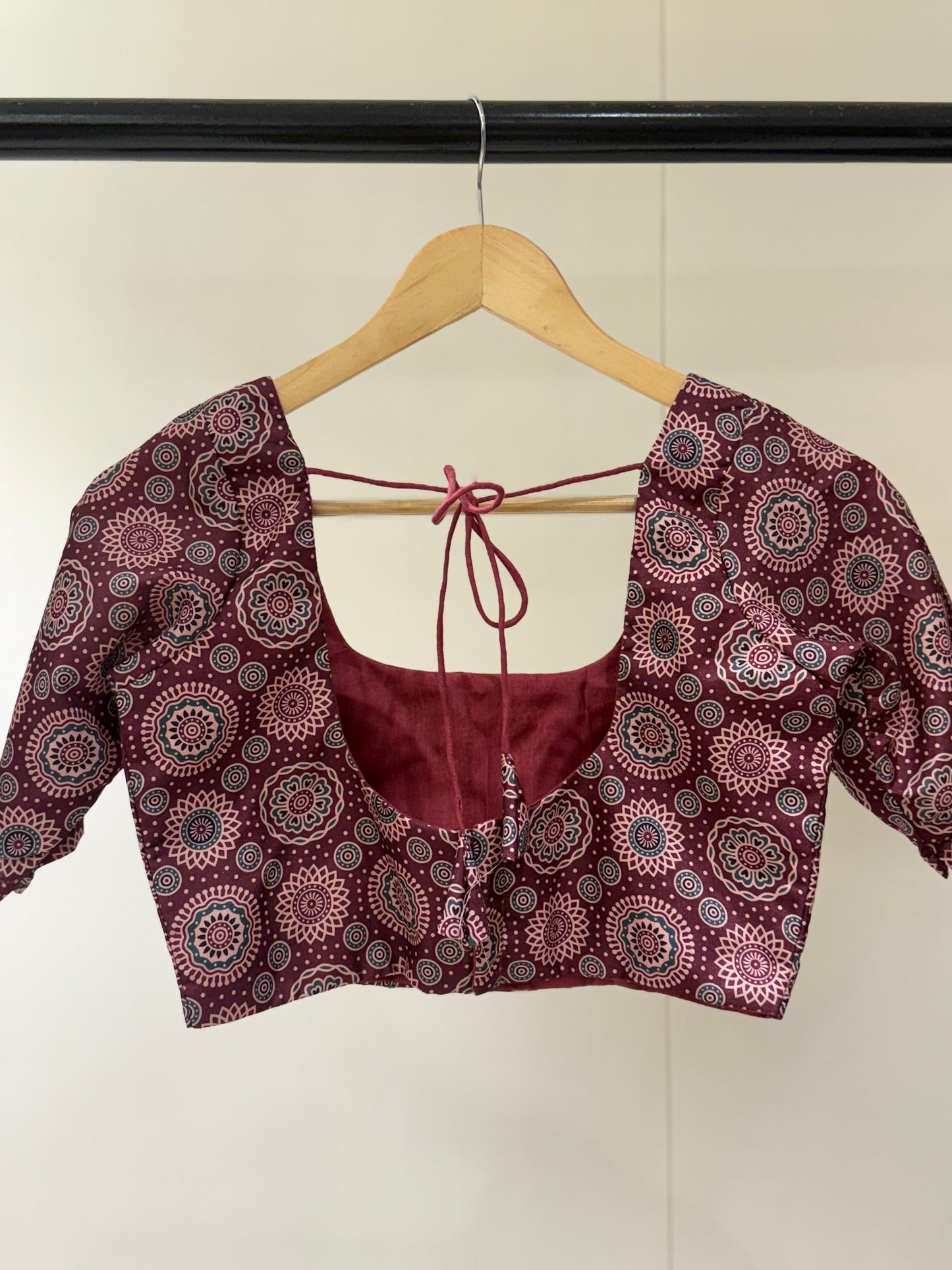 Mulberry Mandala Ajrakh Sleeves Blouse