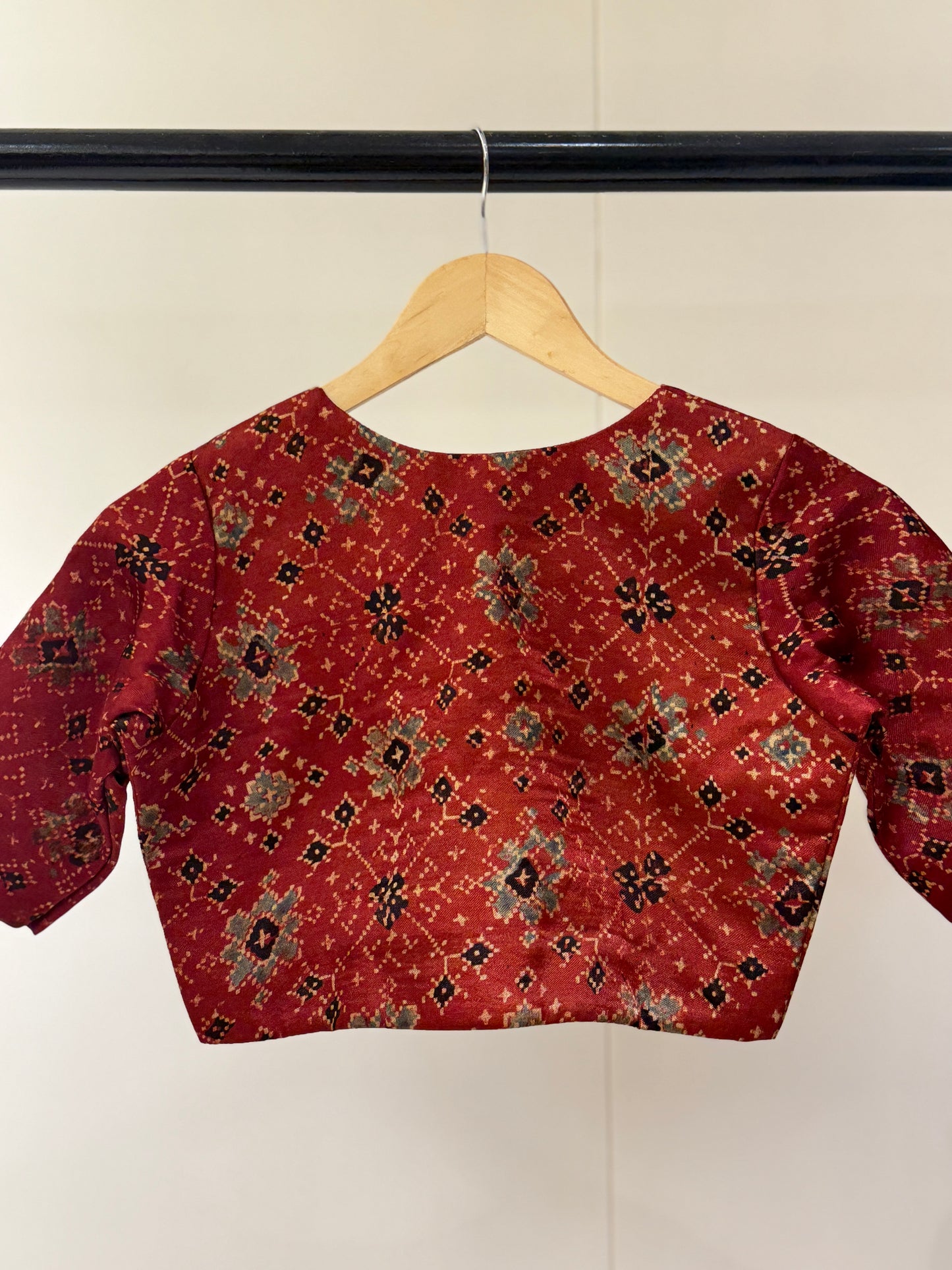 Rajwadi Patola Ajrakh Sleeeves Blouse