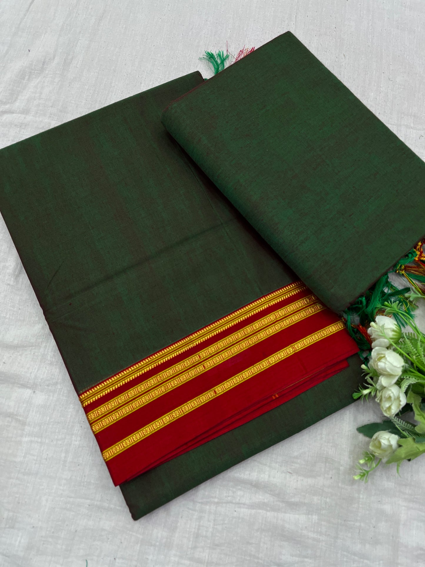 Olive Gayathri Border Rayon Cotton Ilkal Sarees