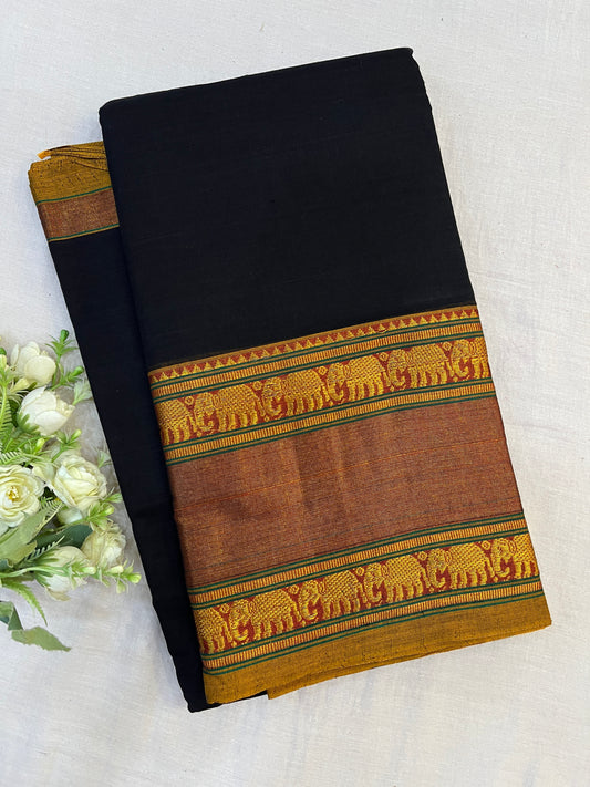 Black Zari Border Bhagyanagar Cotton Saree