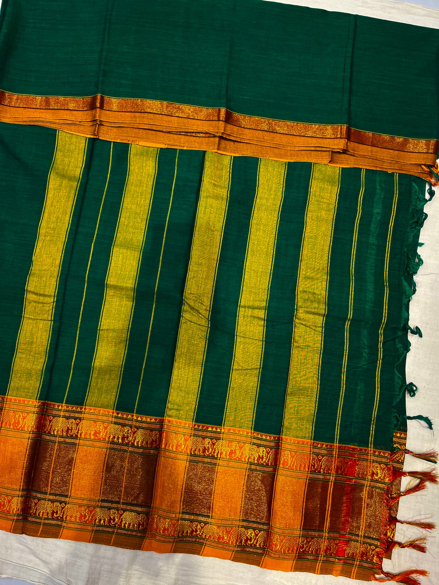 Green Zari Border Bhagyanagar Cotton Saree