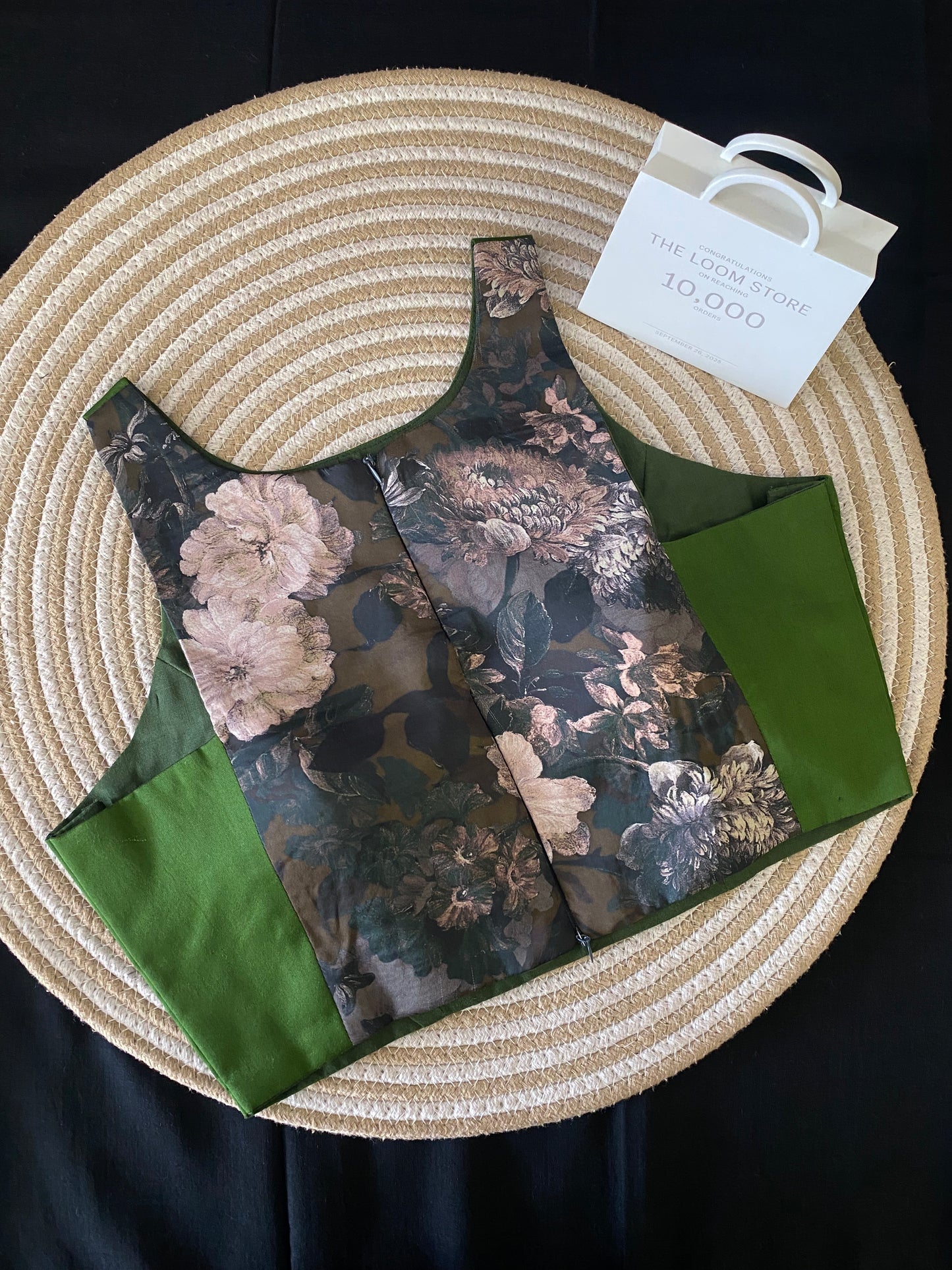 Green Back Dual Zip SL Blouse (Dispatch time 3 days)