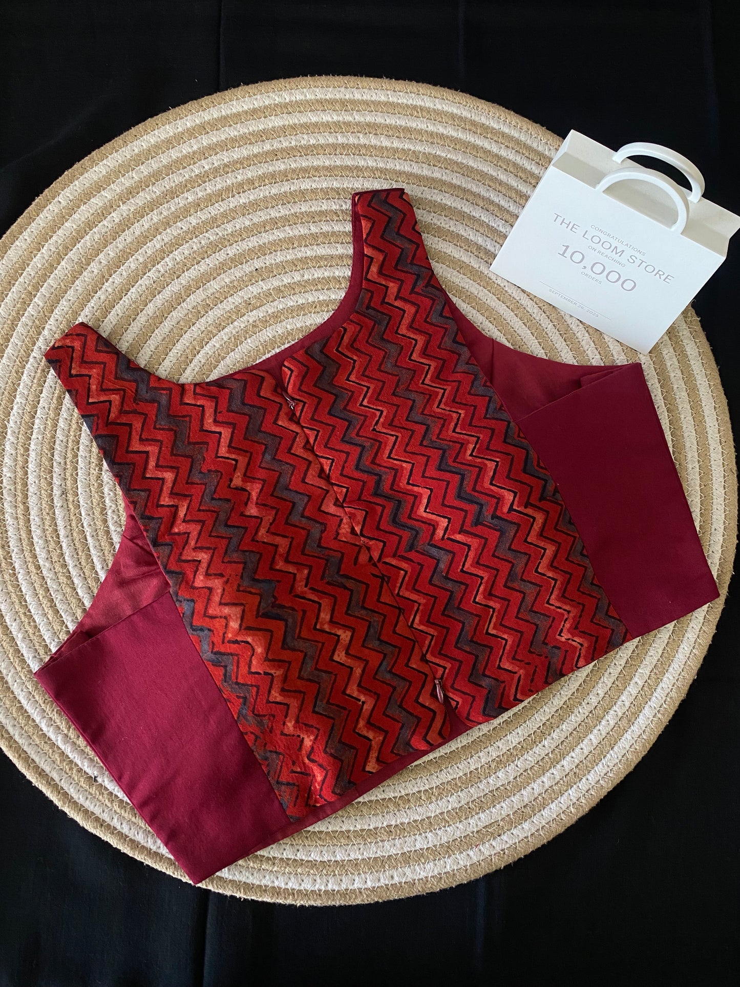 Maroon Back Dual Zip SL Blouse (Dispatch time 3 days)