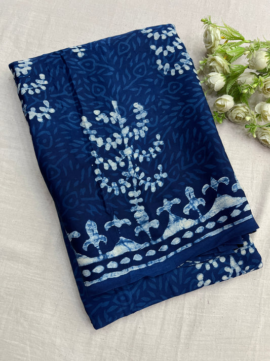 Indigo Modal Silk Saree 1