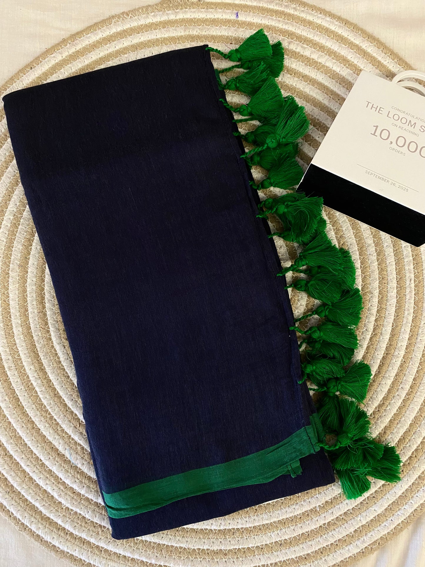 Navy Blue Mulmul Saree