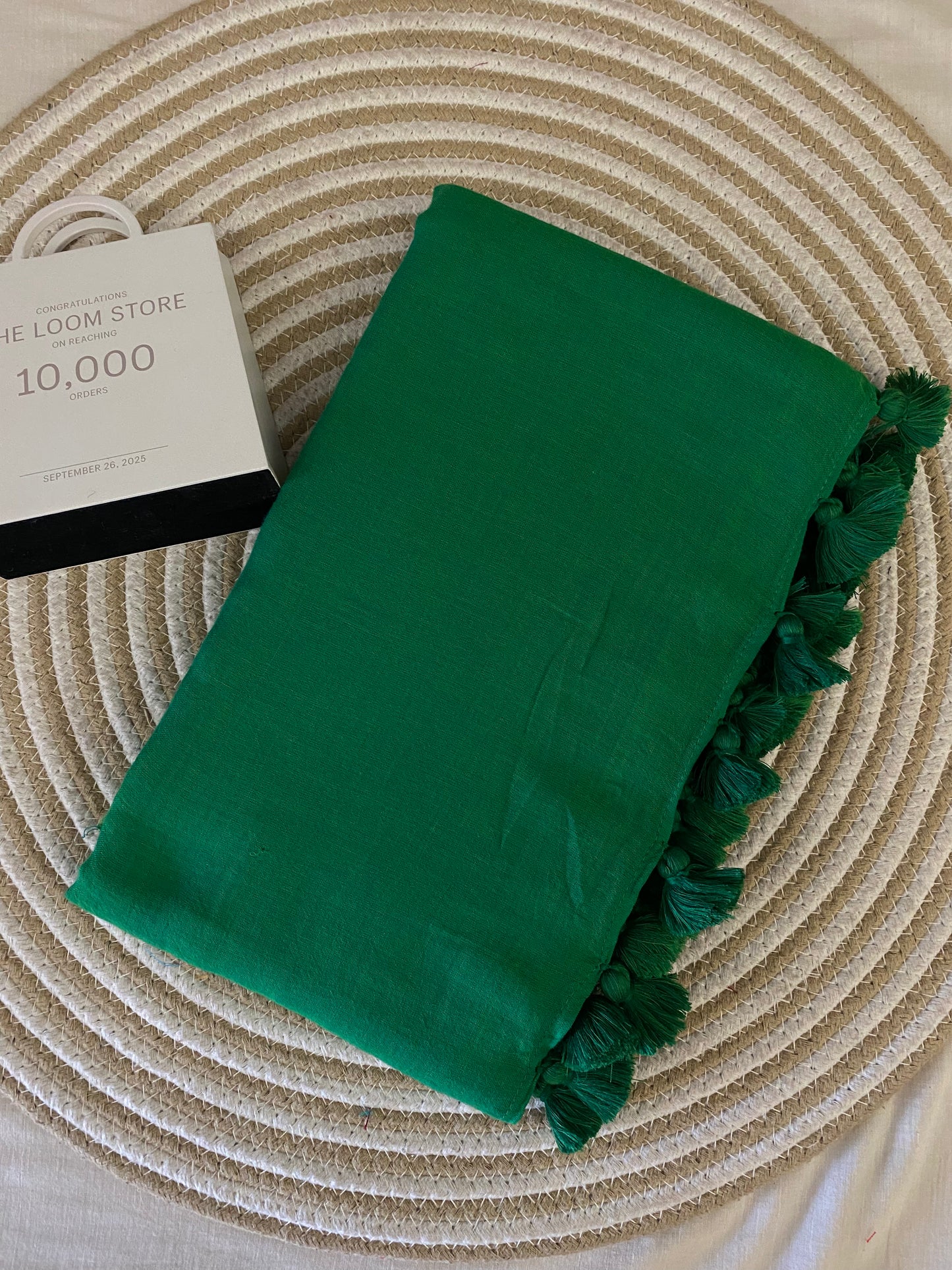Bonsai Green Mulmul Saree