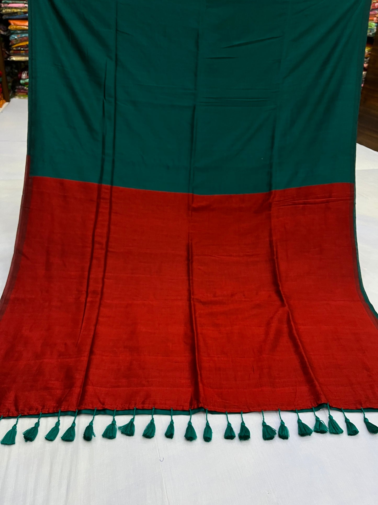 Maroon Rama Acrylic Cotton Saree