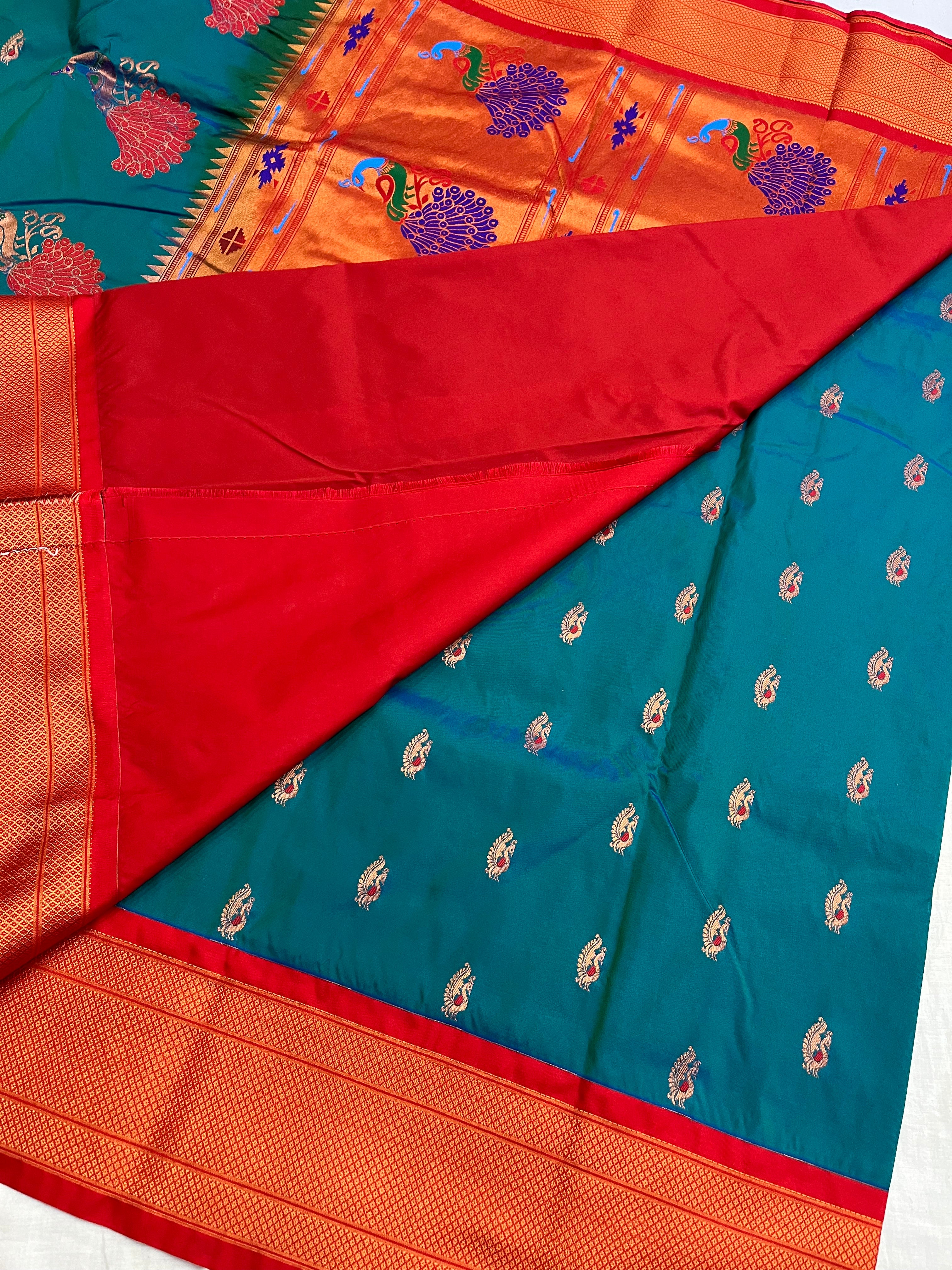 WOMEN'S NAGMODI BANARAS BUTTI SEMI SILK NAUVARI SAREE Free - Chintamani -  Sarees - Shalgar, , Pune, Maharashtra