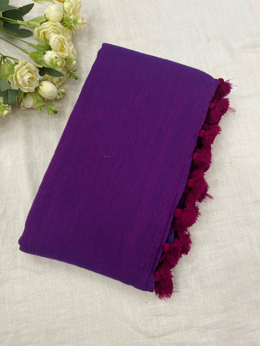 Purple Mulmul Saree