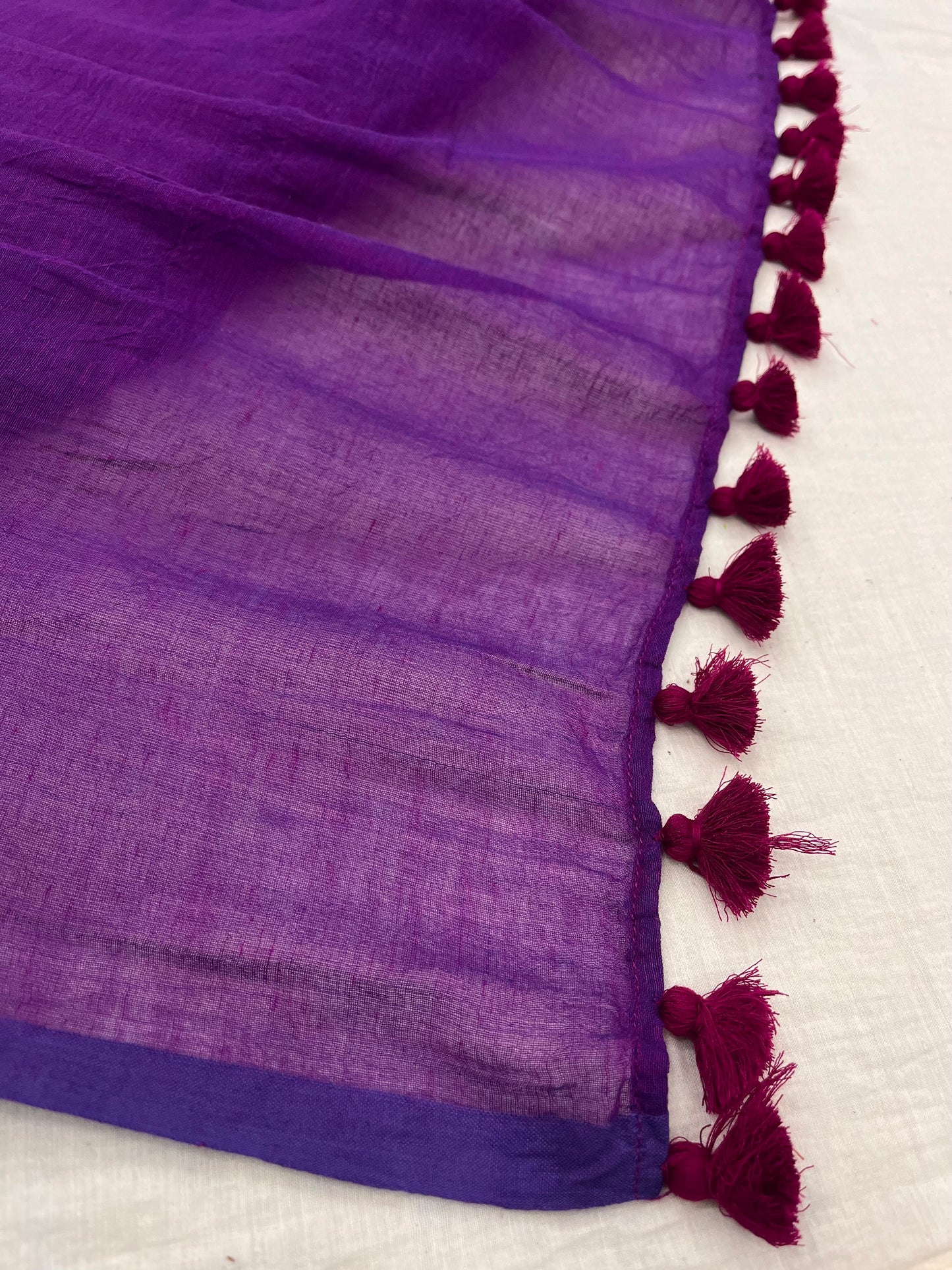 Purple Mulmul Saree