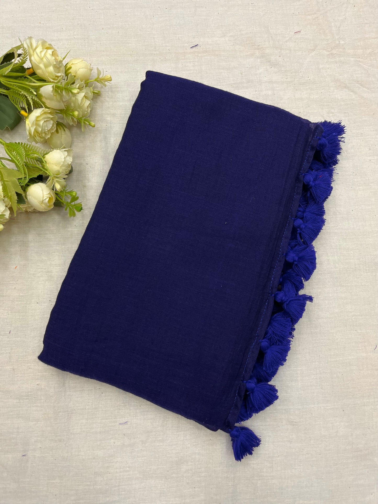 Blue Berry Mulmul Saree