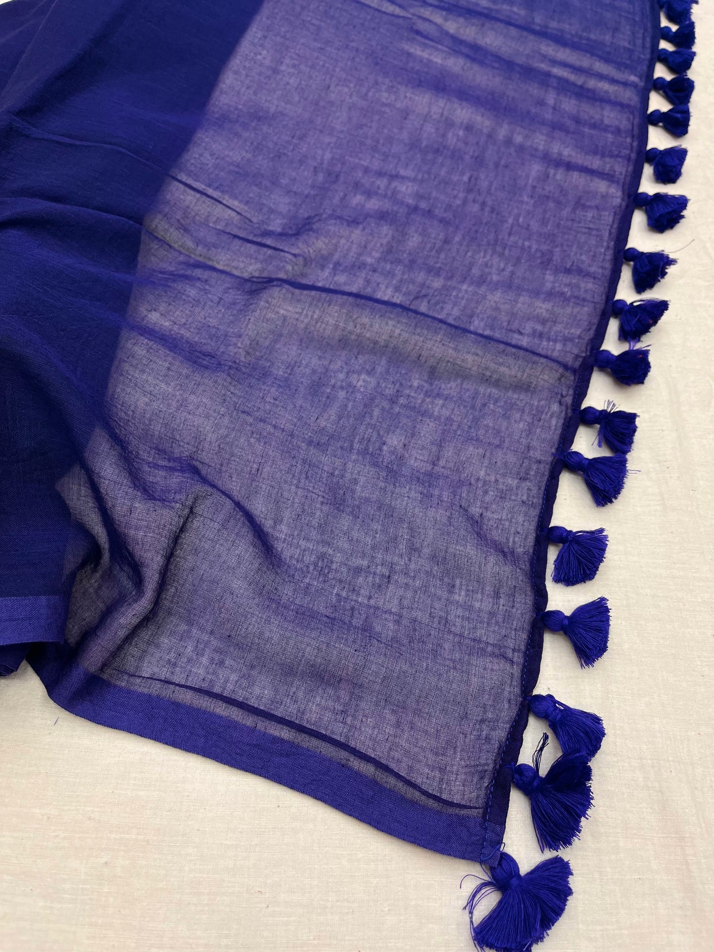 Blue Berry Mulmul Saree