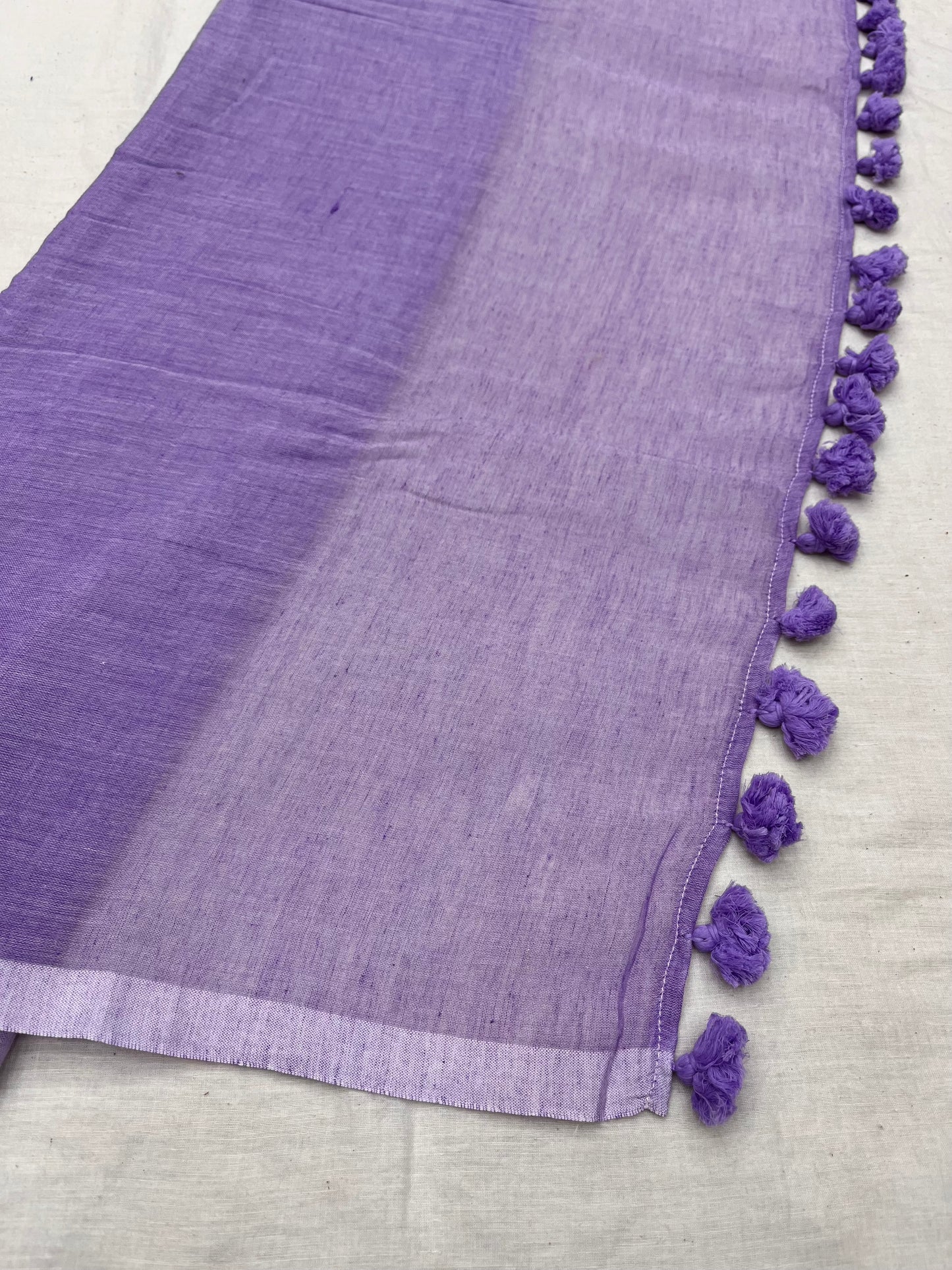 Lavender Mulmul Saree