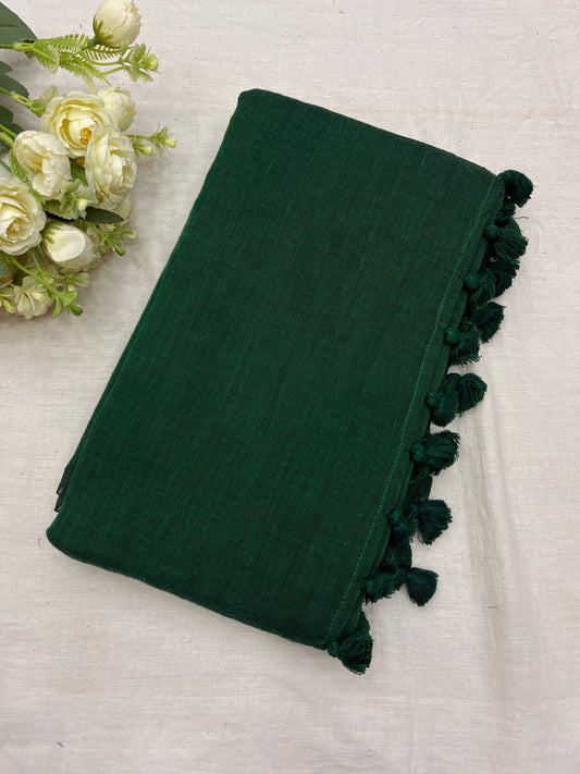 Green Mulmul Saree