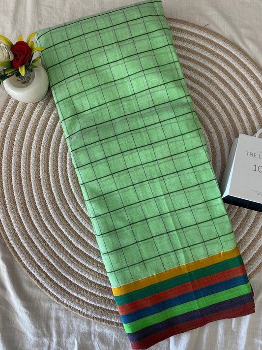 Pista Patteda Anchu Saree
