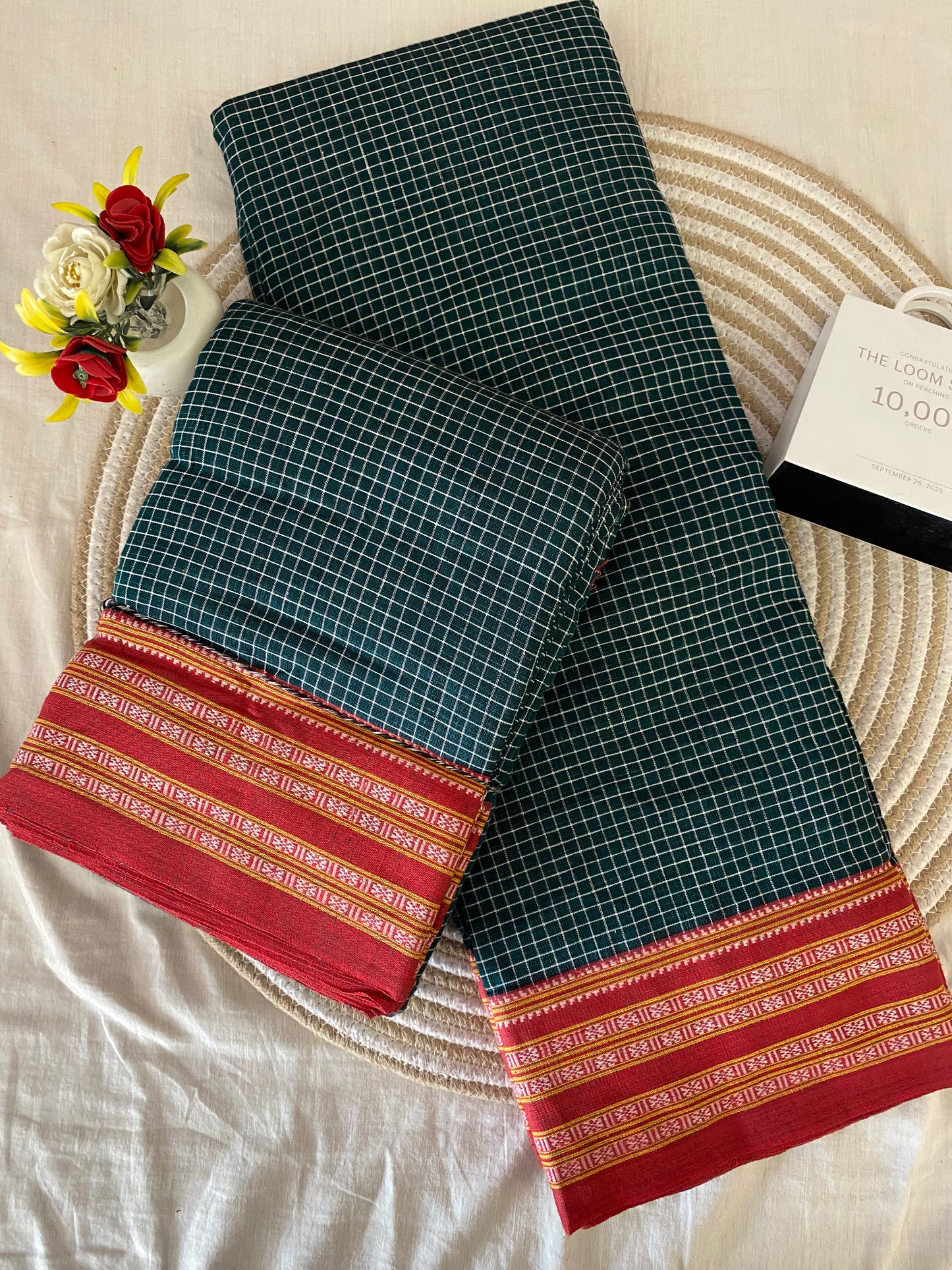 Green Gadi Dadi Border Patteda Anchu Saree