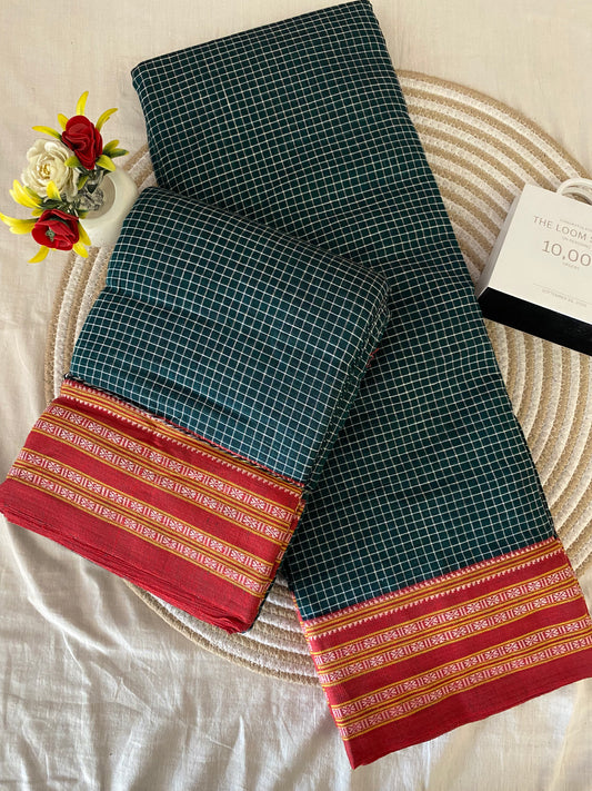 Green Gadi Dadi Border Patteda Anchu Saree
